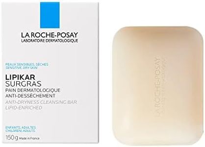 La Roche-Posay Lipid-Enriched Cleansing Bar, Lipikar Surgras Cleanser Bar Soap for Dry Skin with Niacinamide & Shea Butter, 150g