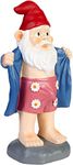 BRUBAKER Garden Gnome with Erection - Naughty Gnome with Bathrobe and Flower Underpants - Rude Funny Garden Ornaments - Waterproof Decoration for Camping and Outdoor - 9.5 inches tall