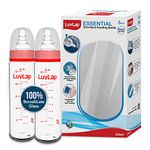 LuvLap Essential Slim Neck Glass Feeding Bottle, New Born/Infants/Toddler Upto 3 Years, Pack of 2, 250ml