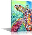 TISHIRON Wall Art Canvas Prints Sea Turtle Picture Painting Modern Wall Artwork Frame Ready to Hang for Bathroom Home Office Decor-45 x30 CM