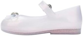 mini melissa Sweet Love Mary Jane Flats for Babies, Holographic Glass, 6 Clear