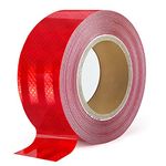 XFXIA Reflective Tape Waterproof, 2"X33ft Reflective Warning Sticker High intensity self-adhesive Safety Tape for Vehicles Car Trailers Night, Reflector Tapes for Road Facilities Safety Reminder (Red)