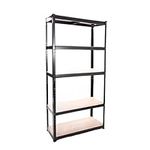 Panana Warehouse 5 Tier Racking Shelf Heavy Duty Steel Garage Shelving Unit Garden Shed Shelving (black, 180x90x40cm)