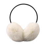 Women Winter Earmuffs Unisex Warm Ear Muffs Lady Girls Plush Ear Warmers Outdoor Ear Covers Headband (White)