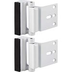 Home Security Door Lock, 2 Pack Childproof Door Reinforcement Lock with 3" Screws for Inward Swinging Door, Upgraded Night Lock to Defend Your Home (White）