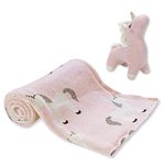 haus & kinder Hugsy Alpaca 100% Pure Cotton Knitted Summer/AC Blanket for Baby with Toy (Fluffy Pony)