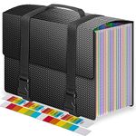 Expanding File Organiser Box Files Folders with Handle,25 Pockets Portable Filing Folder,Concertina Files and Folders for Paperwork A4,Expandable Paper Bill Document Organiser,Colourful Tabs,Diamond