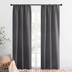 NICETOWN Grey Window Curtains for Bedroom - Home Decoration Thermal Insulated Rod Pocket Blackout Blinds & Drapes for Small Windows (Gray, 2 Panels, W34 x L84 -Inch)