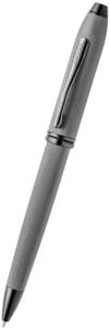 Cross Townsend Polished Slate Gray Engraved Diamond Pattern & PVD Appointments Ballpoint Pen, Black Ink - Elegant, Effortless Writing - Consistent, Smooth Writing - Large Nib - Reliable & Long-Lasting