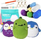 Crochet kit for beginners, with Yarn Hook Needles Complete 3PC Beginner Crochet Kits for Adults ，Crochet Kit for Kids with Step-by-Step Instructions and Video Tutorials (animals)