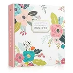 Recipe Binder 3 Ring Organizer Blank Recipe Book 8.5" x 9.5" with 50 Blank Recipes Cards (4x6), Full Page Dividers, Plastic Page Protectors Recipe Book to Write in Your own Recipes