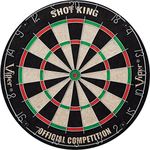 Viper Shot King Regulation Bristle Steel Tip Dartboard Set with Staple-Free Bullseye, Galvanized Metal Radial Spider Wire; High-Grade Compressed Sisal Board with Rotating Number Ring for Extending Life, Includes 6 Steel Tip Darts