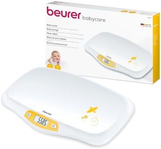 Beurer BY80 Baby Scale | Digital Baby Weighing Scale with Large LCD Screen | Curved Platform for Comfort and Safety | Tare and Hold Functions for Easy Weighing | 20kg Load Capacity | Easy Wipe-Clean