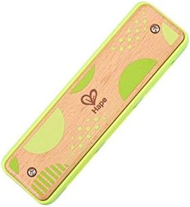 Hape Blues Harmonica | 10 Hole Wooden Musical Instrument Toy for Kids, Green