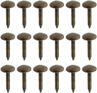 SING F LTD 200PCS Round Domed Head Upholstery Nails Antique Brass Furniture Tacks Sofa Rivet Thicken Metal Staples Fasteners for Furniture Drum Wooden Door Decor 6x12mm