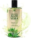 Amazing Aloe Vera Gel - Freshly Cut, 100% Pure Aloe, Premium Quality, Vegan, Unscented - Natural Sunburn Relief, After Shave, Skin, Face & Hair Care 12oz