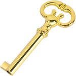 Hollow Barrel Master Key with a Classic Bow in a Brass Plated for Antique Furniture Locks and Cabinets, Doors, Clocks, etc