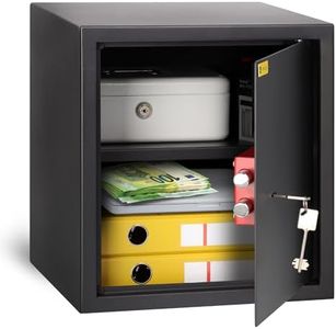 HomeSafe HV38K Möbeltresor mit Schlüssel, 38x35x35cm (HxBxT), Tresor für Zuhause, Safe Box mit Schloss, Geldsafe für Geld Aufbewahrung, Dokumentensafe fürs Büro