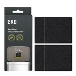 EKO Odor Filter Refills for Trash Can and Compost Bin, Activated Charcoal Deodorizer, Strong Charcoal Odor Absorber, Pack of 4 Replacements