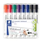 Staedtler Lumocolor 351 B WP8X Whiteboard Marker (Chisel Tip Approx. 2 or 5 mm Line Width, Set of 8 Markers, Dry and Residue-Free Wiping from Whiteboards)