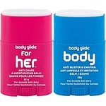 Body Glide For Her Moisturizing Anti Chafe Balm Stick (for Canadian Sale Only), 22g, Magenta (Packaging May Vary) & BodyGlide Original Anti Chafe Balm Stick (for Canadian Sale Only), Blue, 22g, CAB8