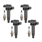 BDFHYK Ignition Coil Pack & Iridium Spark plugs Compatible with Scion xB Toyota Echo Prius Yaris 1.5L L4 Replacement for C1304 UF-316 UF-316T 7090,Set of 4