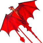 JOYIN Dragon Kites for Kids and Adults, Easy to Fly Large Single Line Kite for Kids - 55" x 46" Red Kites with 328ft String for Beginners,Dragon Red Beach Kite for Outdoor Games and Activities