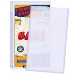 100 Count Comic Book Bags, Current Size Comic Bags 7.2 X 10.5 inch Transparent Acid-Free and Reusable Comic Book Sleeves for Regular Comics