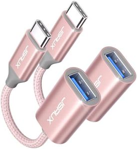 USB C to USB Adapter [2 Pack], JSAUX USB Type C Male to USB 3.0 Female OTG Cable Thunderbolt3 to USB Adapter Compatible with MacBook Pro/Air 2019 2018 2017, Samsung Galaxy S23 S23+ Ultra Note 10 S9 S8