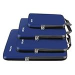 BAGAIL 4 Set/5 Set/6 Set Compression Packing Cubes Travel Accessories Expandable Packing Organizers, Navy Blue, 4set