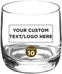 Custom Nordic Whiskey Glasses by ARC 10 oz Set of 10, Personalized Bulk Pack - Heavy Base Old Fashioned Glass, Perfect for Scotch, Bourbon, Whiskey, Cocktail - Clear