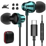 USB C Headphone for iPhone 16 Pro Max 15 Plus Noise Canceling Earphone Wired Earbuds for iPad 10 for Samsung A53 A54 S21 S22 Galaxy Z Flip S23 FE S24 for Google Pixel 6a 7 8 9 in-Ear Headset with Mic