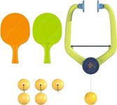 MDM HUB Hanging Table Tennis Trainer 6 Ping Pong Ball & 1 Pair Paddle Self Training Gaming Set for 5 6 7 8 Years Kids (Multicolor)