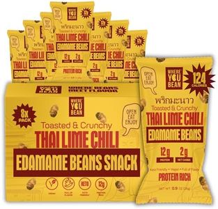 Where You Bean Edamame Beans Snack (Thai Lime Chili) - Crunchy and Dry Roasted Edamame Beans - High Protein Snacks, Keto and Vegan Healthy Snacks for Adults & Low Carb Asian Snack 0.9 oz (Pack of 8)