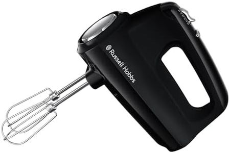 Russell Hobbs RHMX5BLK, Desire Hand Mixer, 5 Speeds Plus Turbo Function, 2 Beaters and 2 Dough Hooks, 350W, Easy Storage, Matte Black