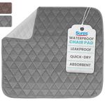 Sures Waterproof Chair Pads for Incontinence (22" x 21") - Washable, Waterproof Seat Protector - Chair Protector Seat Cover - Absorbent Incontinence Pad for Bed, Seat, Car Wheelchair & Recliner (Gray)