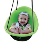 Swurfer Kiwi Toddler Swing – Comfy Baby Swing Outdoor, 3-Point Adjustable Safety Harness, Safe Quick Click Locking System, Foam-Lined Shell, Blister-Free Rope, Age 9 Months and Up, Green