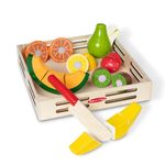 Melissa & Doug Cutting Fruit Set (Wooden Play Food, Attractive Wooden Crate, Introduces Part and Whole Concepts, 17-Piece Set)