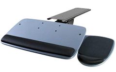 Mount-It! Keyboard Tray Under Desk | Adjustable Keyboard and Mouse Drawer | Full Size Keyboard Tray Platform with Ergonomic Wrist Rest Pad, 17.25" Track (MI-7137)