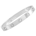 Shining Diva Fashion Latest Stylish Stainless Steel Crystal Gift Bracelet for Women and Girls (15743b)(Silver)