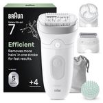 Braun Silk-épil 7 SkinSpa, Epilator with Wide Head for Easy Hair Removal, Wet & Dry, Lasting Smooth Skin, All-in-One Kit, 7-081, White/Silver