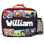 Marvel Personalised Avengers Children’s Lunch Bag - Superhero Insulated Lunch Bag for Kids - School Lunch Bag for Boys & Girls - Avengers Lunch Bag, Black