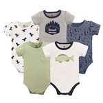 Yoga Sprout Baby Cotton Bodysuits, Little Explorer 5Pk, 9-12 Months