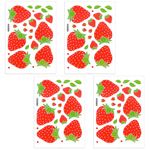 92 Pieces Strawberry Stickers, Waterproof PVC Strawberry Wall Decals Aesthetic Bathroom Decor Strawberry Party Decorations Strawberry Birthday Decorations Strawberry Decor for Bedroom Kitchen