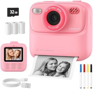 Kids Camera Instant Print with 32GB SD Card | Mini Digital Camera for Girls & Boys with Thermal Printer, Selfie Lens, Filters | Birthday & Kids Ages 3–12 (Pink)