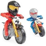 Supercross, Race and Wheelie Competition Set, Includes Ricky Carmichael and Ken Roczen Bikes and Deluxe Ramp, Kids Toys for Boys Aged 3 and Up Multicolor