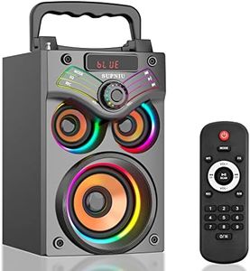 Cassa Bluetooth Bass, Portatile Stereo Wireless Altoparlante, TF/SD Card, AUX-IN, Ingresso USB, Adatto per Feste Indoor Outdoor Party Campeggio.