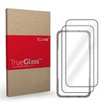 iCarez Tempered Glass Screen Protector for iPhone 14 Pro 6.7-inches 2022 [2-Pack] Case Friendly Full Coverage Tray installation Black Frame