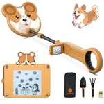 SUNPOW Metal Detector for Kids - Exclusive Corgi IP68 Waterproof Coil -Flashing Handle & Foldable LCD Display & Sound Detection - Adjustable 31"-39" Stem, One Click Operation, Gift for Kids Ages 5-12