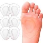 JKcare Gel Metatarsal Pads (Adhesive-Backed), Ball of Foot Cushions, Forefoot Support for Metatarsalgia, Morton’s Neuroma, Aching Feet Pain Relief- 6 Pack